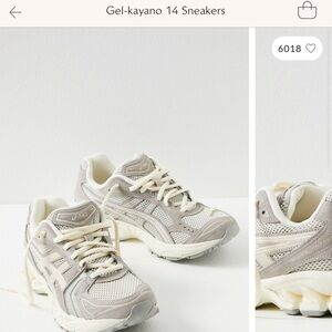 Asics gel-kayano 14 sneakers size 8 in white sage/smoke grey